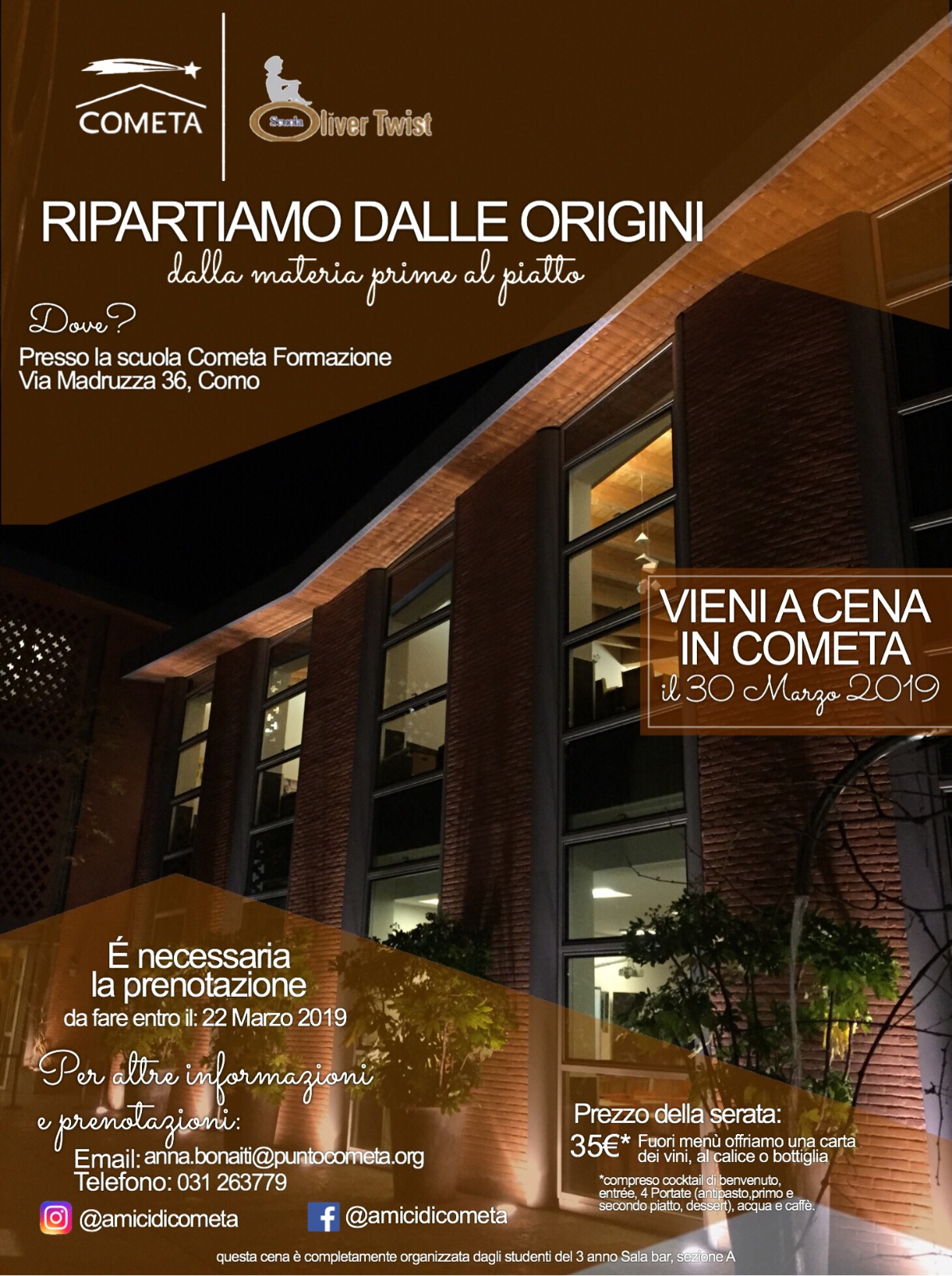 RISTORANTE APERTO IN COMETA 30 MARZO 2019