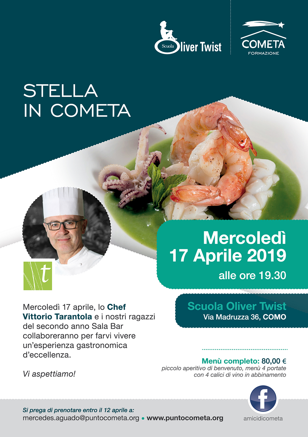Vieni a cena in Cometa: chef Vittorio Tarantola