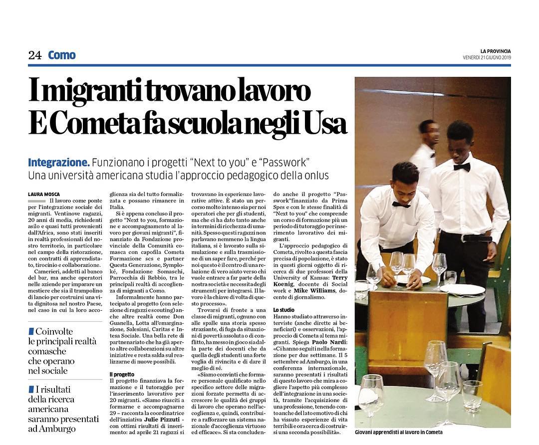 Progetto "Next to you" - Cometa