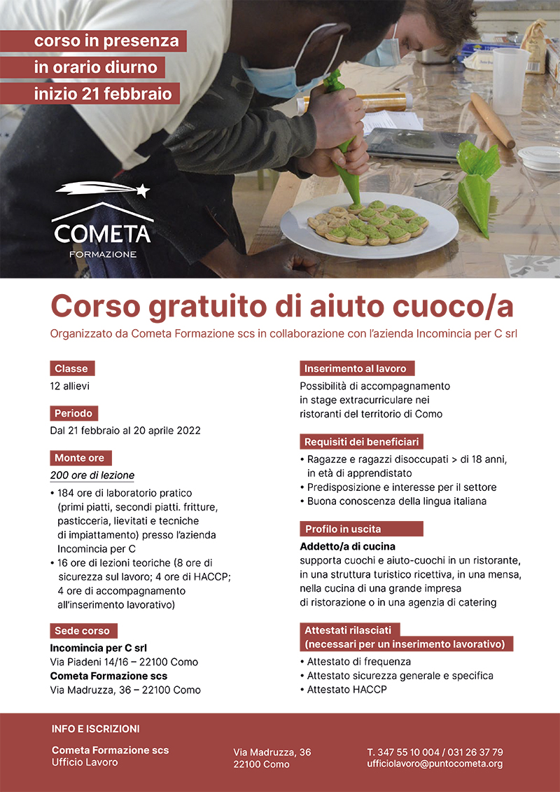 CORSO GRATUITO AIUTO CUOCO 4 Cometa - CORSO GRATUITO AIUTO CUOCO 3